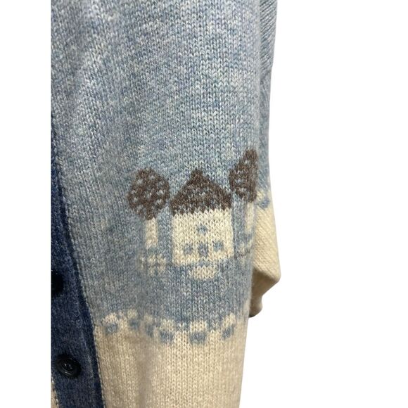 Vtg Annie Laurie Cardigan Sweater Shetland 100% Pure Wool Scotland 1980s Cottage - Picture 8 of 9